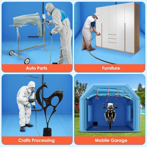 Ziziella 12.5x10x8FT Inflatable Paint Booth Portable Paint Booth Spray Paint Tent with Air Filter System & Blower for DIY Spray Car Truck Motorcycle Garage Auto Part Painting