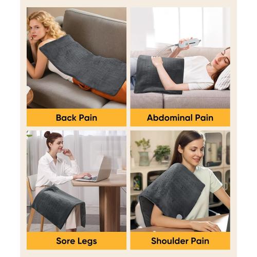 VITANEST Heating Pad for Back Pain Relief Extra Large Heating Pad for Period Cramps 18 x 33 Hot Pad for Arms, Abdomen, Shoulder, Knee 3 Heat Settings and 2H Auto-Off, Gifts for Women and Men, Gray