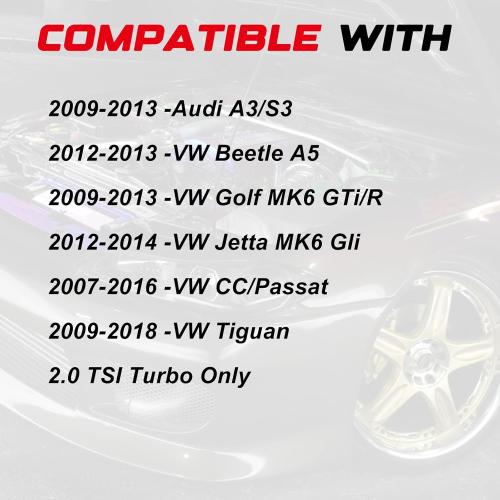 Cold Air Intake System Compatible with 2009-2018 Volkswagen/Audi (Beetle A5, Golf MK6,Jetta MK6 Gli,CC/Passat, Tiguan, A3/S3) 2.0L TSI Turbo