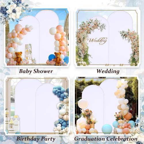 Arch Backdrop Stand and Cover Set,6.6FT, 6FT Wedding Arch Frame,Balloon Arch Stand for Birthday Party, Graduation,Ceremony,Baby Shower Decorations