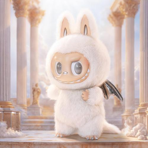 WHITE POP MART The Monsters - Angel in Clouds Vinyl Face Doll, 22.83 inches Height, Toys for Modern Home Decor, Collectible Toy Set for Desk Accessories, 1PC