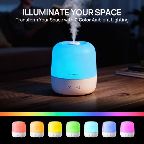 Clarston Humidifiers for Bedroom, 2L Cool Mist Humidifier, 24dB Quiet Sleep