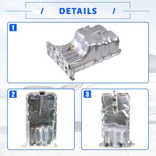 Engine Oil Pan Compatible with 2011-2016 Chevrolet Cruze, 2012-2020 Sonic, 2016 Cruze Limited, 2013-2021 Trax, 2013-2021 Buick Encore, 1.4L, Replace 25196122