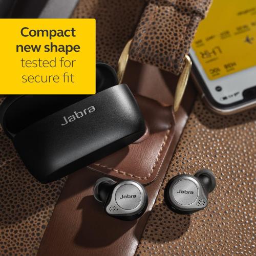USED (usados) Jabra Elite 75t– True Wireless Earbuds with Charging Case, Titanium Black – Active Noise Cancelling Bluetooth Earbuds with a Comfortable, Secure Fit, Long Battery Life, Great Sound