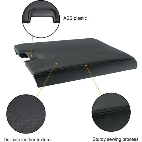 Center Console Lid Fit 2008-2014 Chevy Silverado GMC Sierra 1500/2500/3500 | 2007-2013 Chevy Tahoe/Avalanche,2008-2014 GMC Yukon(XL),with Latch,Replace #20864151,Color Black