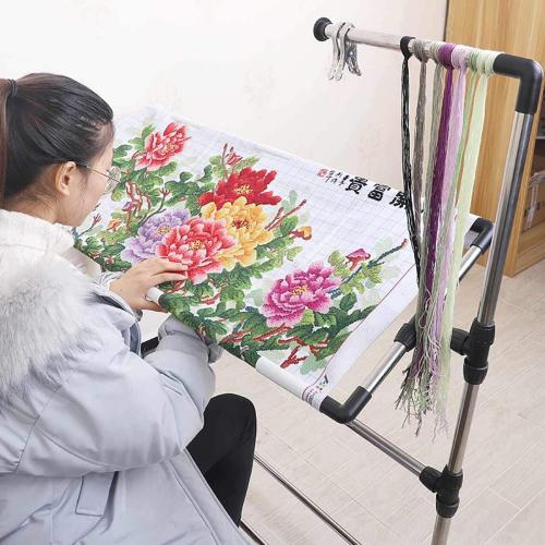 Size Large Needlework Floor Frame, Adjustable Cross Stitch Craft Stand, Standing Embroidery Lap Table, for Art Craft Sewing Holder