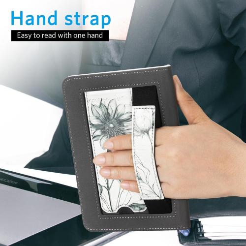 Size 6 CoBak Case with Stand for for 6 Kindle (2024 & 2022, 11th Gen) – PU Leather Smart Cover with Auto Sleep/Wake & Hand Strap, Premium Protective Case for Kindle Basic