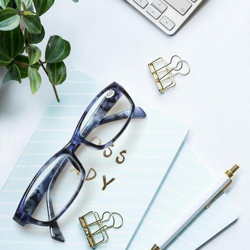 Kerecsen Reading Glasses 5 Pairs Fashion Ladies Readers Spring Hinge with Pattern Print Eyeglasses for Women (Mix Color -2, 2.50)