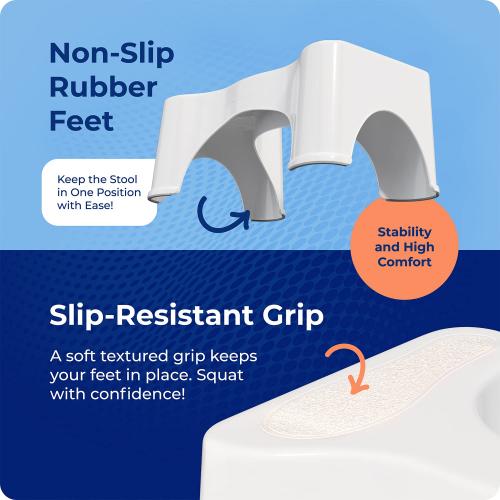 Squatty Potty The Original Bathroom Toilet Stool Height, White, 9 Inch (Pack of 1)