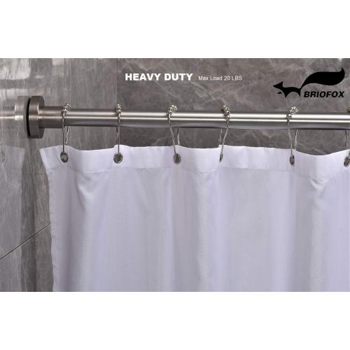BRIOFOX Tension Curtain Rod 43-73 Inches Brushed Nickel - Rustproof and Non-Slip and Heavy Duty Shower Curtain Rod, 304 Stainless Steel