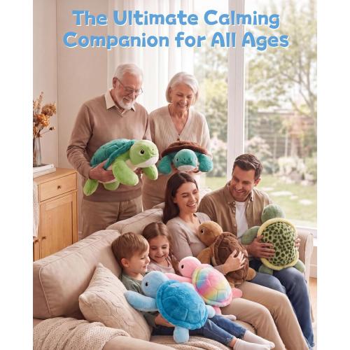 gnomantic Turtle Weighted Stuffed Animals, Plush Pillow for Kids