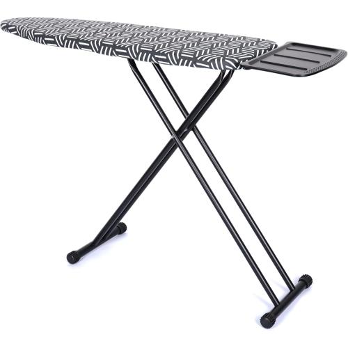 caius Ironing Board, Height Adjustable Heavy Duty Metal Iron Board with Heat Resistant Cover & Safety Iron Rest, Full Size 43x13 Foldable Space Saver Design, Heavy Duty, Easy to Fold