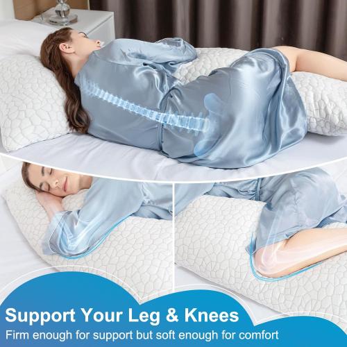 SUPA MODERN Cooling Bed Pillows for Sleeping 1 Pack Shredded Memory Foam Pillows Adjustable Cool Pillow for Side Back Stomach Sleepers Luxury Gel Pillows Body Pillow with Washable Removable Cover