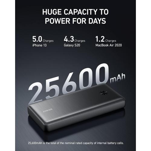 Anker Power Bank, 25.6K Portable Charger 87W Bundle with 65W USB-C Wall Charger, Works for MacBook, Dell XPS, Microsoft, Pixelbook, iPhone iPhone 15/15 Plus/15 Pro/15 Pro Max, Samsung, iPad, and More