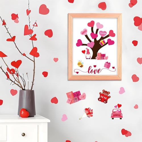 SULOLI 24 Pack DIY Love Heart Tree Craft, Valentine's Day Heart Tree Heart-Shaped Craft Kit for Valentine's Day Wedding Mother's Day Party Favor Supplies