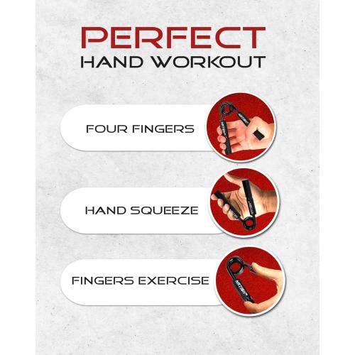 4 PCS WOD Nation Adjustable Hand Grip & Forearm Strengthener - 100-300 lb, Platinum Black, V-Shape Wrap Handles - Wrist Strengthener - Hand Gripper Trainer - Heavy Duty Grip Trainer Set - Fitness Equipment