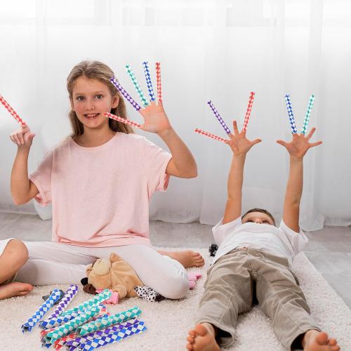 DIVINA VITAE 24 Pcs Chinese Finger Trap Classic Wooden Finger Trap Colorful Chinese Wooden Chinese Finger Traps Bird Chew Finger Trap Cool Birthday Party Favors Goodie Bag Stuffers (4 Colors Random)