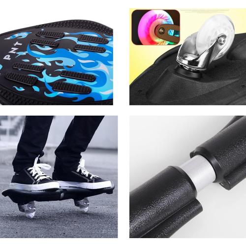 Caster Board, Deluxe Junior Skateboard with Illuminating Wheels for More Excitement,Fun and Visibility, Twistboard for Kids 8 , Upgrade Color‼️light dirt‼️