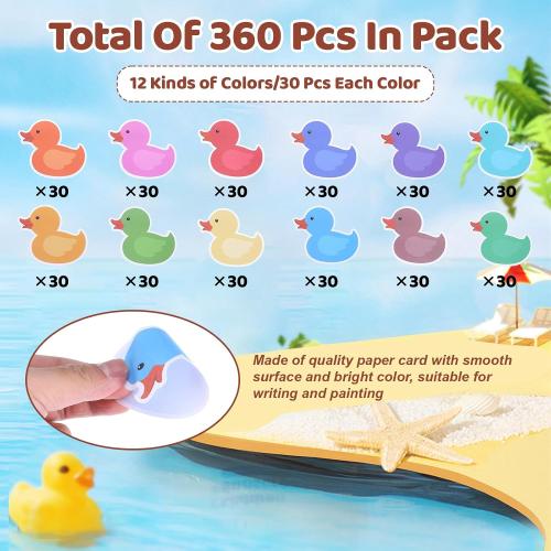 360Pcs Duck Sticky Notes Cute Ducks Shaped Sticky Tabs Colorful Animal Self Adhesive Fun Sticky Notes for School Classroom Office Stationery Home Party Decor Supplies