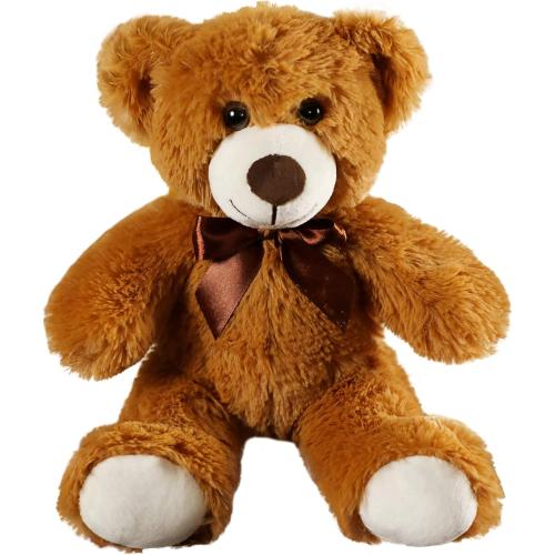 Plush Teddy Bear Cute Stuffed Animal Bear with Bow Plush Toys 13.8 Inches (Brown)