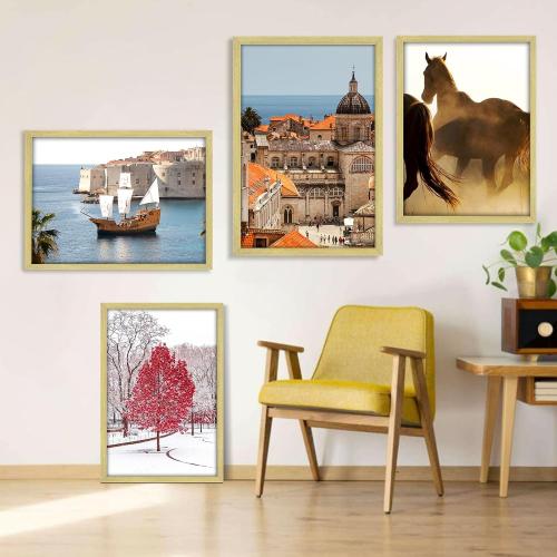 Set of 3 Size 24x36 Color Gold HLiWEGNS Gold Size 24x36 Frame Set of 3 - Vintage 24 x 36 Poster Frame with Plexiglass for Wall Gallery Display, 24x36 Picture Frame for Puzzles, Artwork, Photos and Posters - Ideal Christmas Day