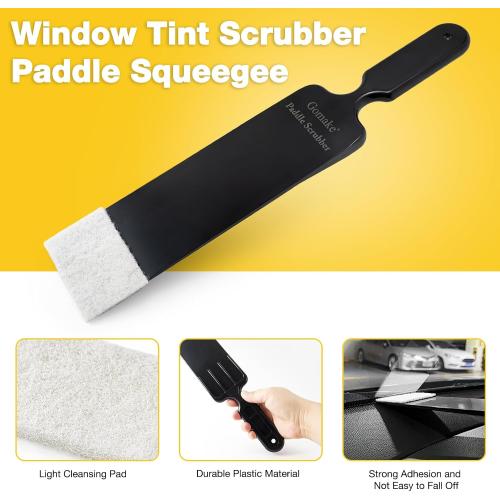 Gomake Window Tint Kit Vinyl Wrap Tool Car Windshield Back Window Tinting Tools with Bulldozer Squeegee Scrubber Paddle,Rubber Blade Scraper,Film Cutter for Car Wrapping,Vinyl Film Installation