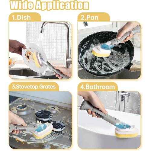 8 Packs Dish Wand Sponge Refills for Scrub Daddy Dish Daddy - Replacement Heads for Dish Sponges, Non Scratch Dish Washing Scrubbers, Ideal for Kitchen Cleaning, Yellow (Only Sponge Heads)