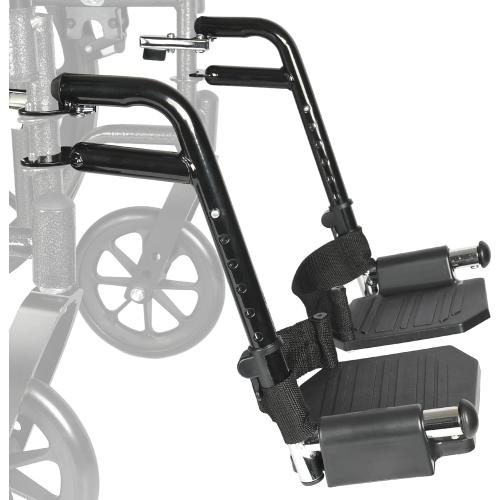 Universal Wheelchair Footrest Replacement - Adjustable Composite Footboard & Heel Loop, Foldable Comfort Support, Affordable, Black, Lightweight, Easy Installation