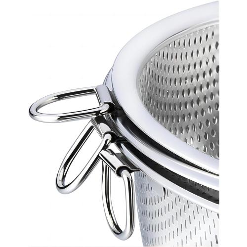 GREATLINK Food Pasta Colanders and Strainers for Kitchen Stainless Steel Collander, Kitchen Mesh Colander Large Metal Strainer for Pasta, Spaghetti, Berry, Veggies, Fruits, Noodles, Rice,Salads