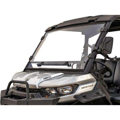 SuperATV Scratch Resistant Flip-Vent Windshield for Can Am Defender HD5 HD8 HD10 MAX - Hard Coated Durability Easy Install