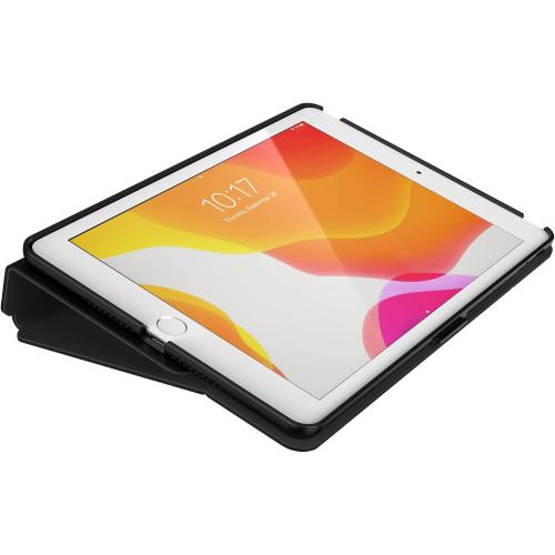 Speck Balance Folio Case for iPad 10.2 Inch (2019-2021) - Drop & Camera Protection, Slim Multi Range Stand, Apple Pencil Holder - Black/Black