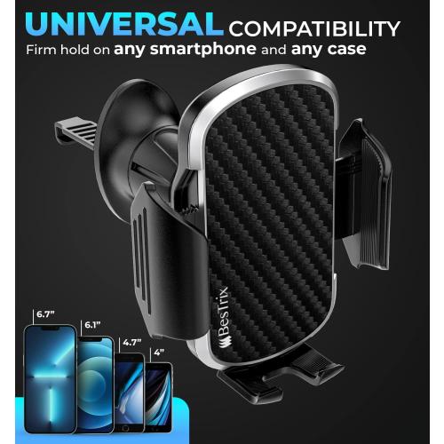 Size q14, 13, 12, Samsung Galaxy S22, All Smartphones,Bestrix Car Phone Mount, Compatible with iPhone 14, 13, 12, Samsung Galaxy S22, All Smartphones, Fits All Air Vent Types, 360 Rotatable View,