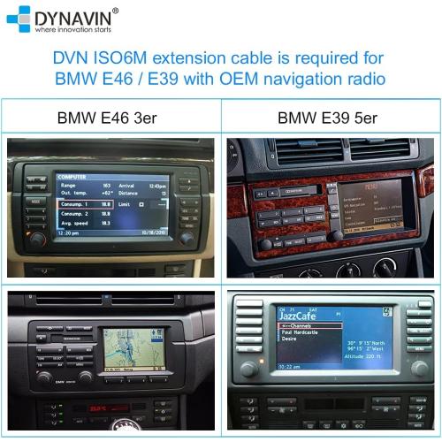 Extension Fakra Cable Kit for BMW E46 3 Series E39 5 Series with Factory OEM Navigation (for use with Dynavin N7 & N7 Pro Only); DVN ISO6M