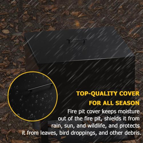 Fire Pit Cover Lid 34 x 34 Square Drop-in Outdoor Fireplace Cover Lid Multiple Sizes and Shapes Available Alloy Steel