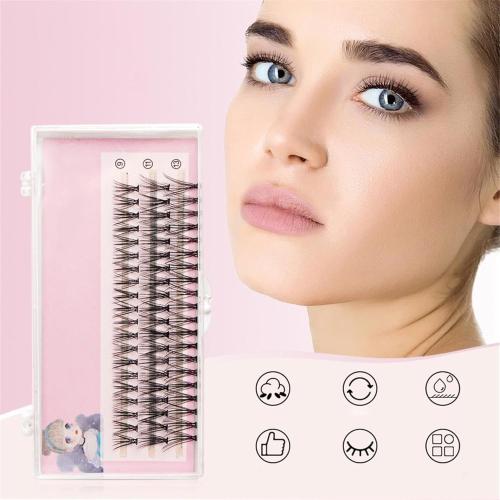 6 Pack Eyelash Clusters, D 0.07 13mm Curly Natural Individual Diy False Lash Clusters,Soft Long Wispy Fluffy Cluster Eyelash Extensions for Beginners Self Use Everyday Wear Women Seamless Blend (Pink)
