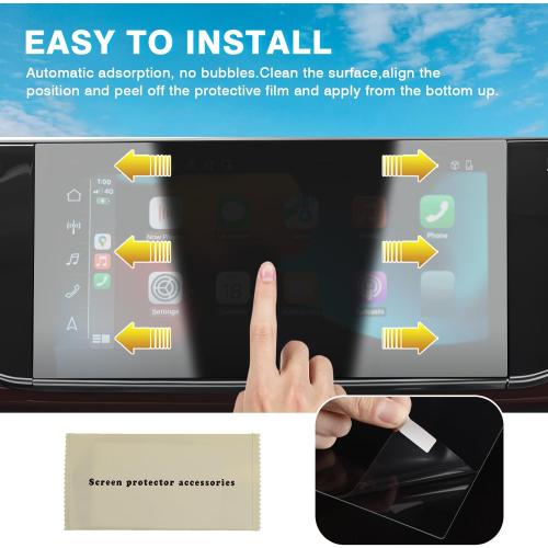 Karltys 2 Pack Screen Protector for 2020-2025 Audi Q7 Q8 10.1-Inch Upper   8.6-Inch Lower Screen, 9H Tempered Glass Screen Protector for Audi Q7 Accessories, Car Radio Screen Cover Anti Fingerprint