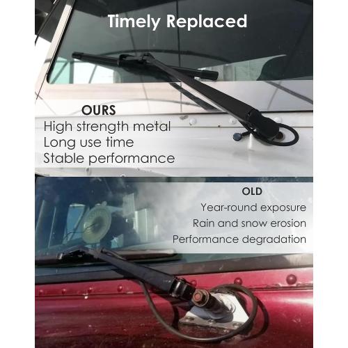 2 Pack Black Windshield Wiper Arm Fits for peterbilt 379 1990-2007, LH or RH Wiper Arms Replace 602-5411 R236002, Direct Fit, 1 Pair