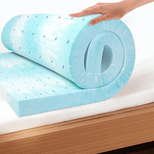 EGO Topper 2 Inch Twin Memory Foam Mattress Topper, Gel Foam Mattress Topper for Pressure Relief, Ventilated Design Bed Topper in a Box, CertiPUR-US Certified, 38×75, Medium