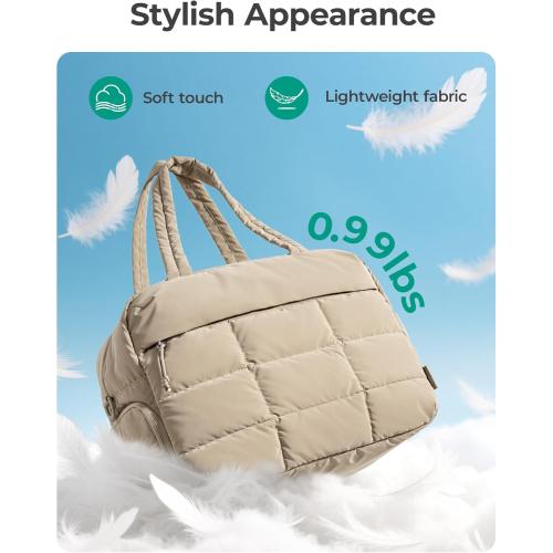 BAGSMART Small Gym Bag for Women, 23L Carry on Travel Duffle, Water-resistant Dance Bag with Shoe Compartment, Desert