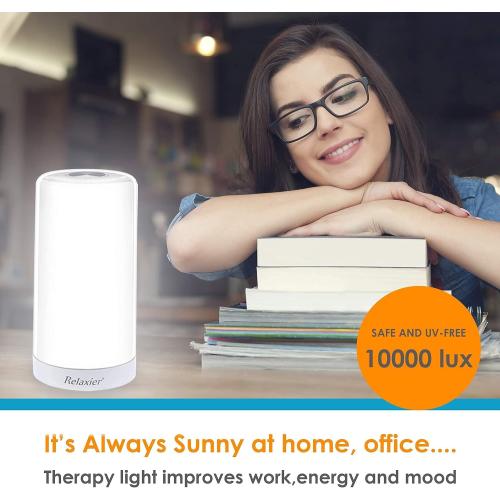 Light Therapy Lamp, 10,000 LUX UV-Free 360-Degrees Sunlight Lamp, Happy Lamp, Mood Light With Touch Control - 1802F