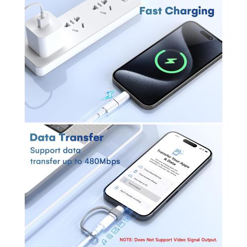 LERTOSEN MFi Certified USB C to Lightning Adapter 2-Pack