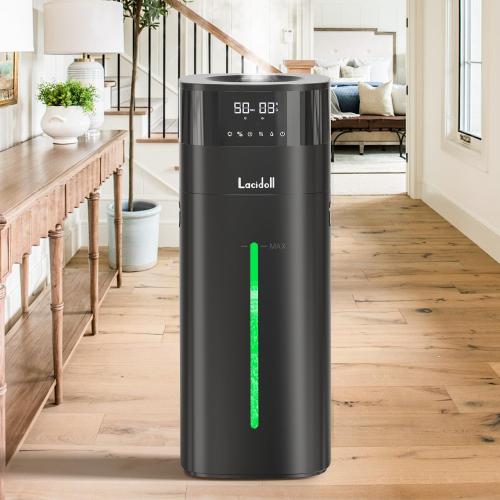 Cool and Warm Mist Humidifier Large Room, 5.3Gal/20L Humidifiers for Home 2000 sq ft, Whole House Humidifiers with Diffuser Extended Tube, Air Humidifier for Bedroom Nursery Baby Plants Black