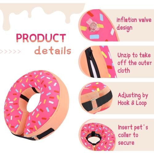 Supet Inflatable Dog Cone Collar Alternative After Surgery, Dog Neck Donut Collar Recovery E Collar for Neuter, Soft Pet Cone for Small Medium Large Dogs