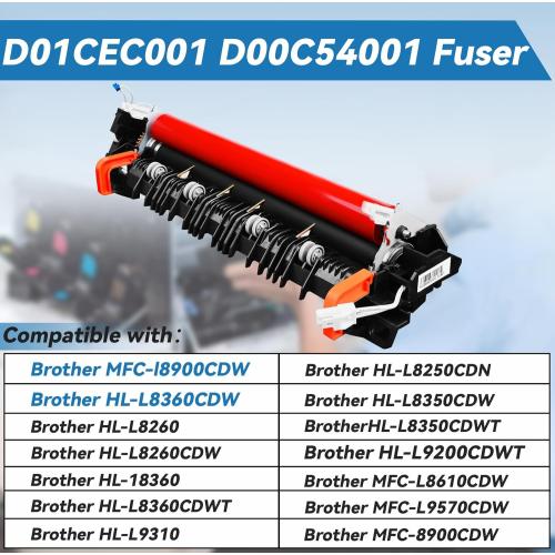 6159686-FUJ08395101 115V D00C54001 D01CEC001 Printer Fuser Unit 115 Volt. Compatible with Brother MFC l8900CDW, MFC-L8900CDW, HL-L8360CDW, MFC-L8610CDW, HL-l8360, HL-L8260CDW Series Printers
