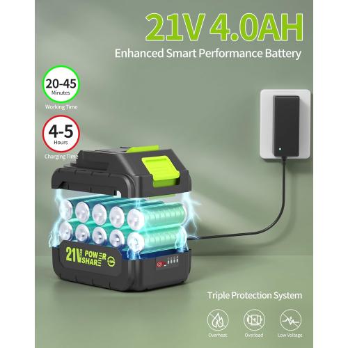 Cordless Pressure Washer Battery Powered; 990PSI Cordless Power Washer with 6-in-1 Nozzle, 23FT High-Elastic Hose, 21V Battery&Charger; Portable Handheld Pressure Washer Cleaner for Home, Car, Garden