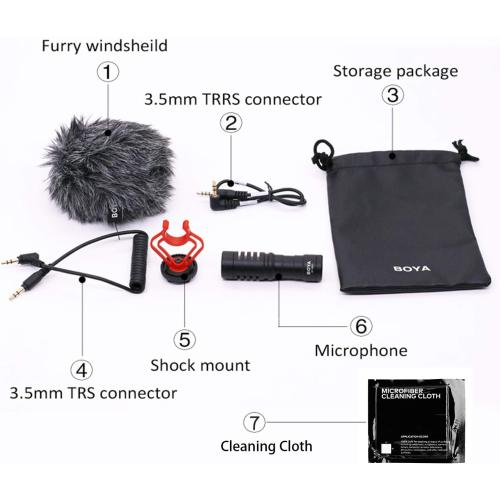 BOYA MM1 Universal Camera Microphone Super-Cardioid Shotgun Microphone with Shock Mount for Camera, Consumer, Camcorder iPhone, Android Smartphones