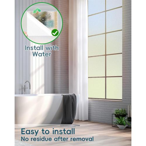 Frosted Glass Window Privacy Film Decorative with Tools, 2 Way Frosting Privacy Film for Home, Static Cling Tint for Home Anti-UV, Covering Clings 35.4 by 78.74