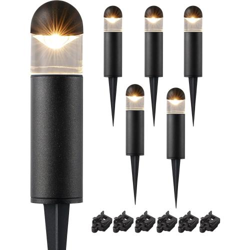 EDISHINE Low Voltage Landscape Lighting, 12V 3W 3000K Warm White, Electric Outdoor Bollard Lights with Connectors, Waterproof LED Pathway Driveway Walkway Lights Wired for Yard Garden