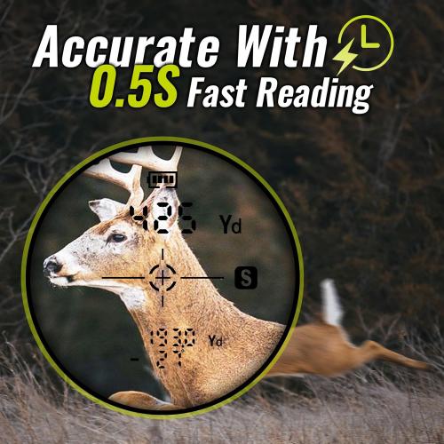 TIDEWE Hunting Rangefinder with Rechargeable Battery, 700/1000Y Camo Laser Range Finder 6X Magnification, Distance/Angle/Speed/Scan Multi Functional Water-Resistant Rangefinder with Case