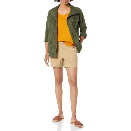 SIZE 10 Amazon Essentials Women's Mid-Rise Slim-Fit 5 Inch Inseam Khaki Short (Available in Straight and Curvy Fits)